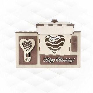 gift box happy birthday svg dxf design laser machines jewelry cut engraving boxes vector pattern cutting drawing cnc handmade diy house decor 3d print model - Mito3D