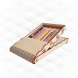 gift pencils box case svg dxf vector design laser cut cutting pattern template drawing plan pen diy glowforge house accessories 3d print model - Mito3D