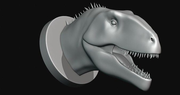 giganotossauro cabeça dinossauro impressão 3d modelo imprimível arte esculturas 3d print model - Mito3D
