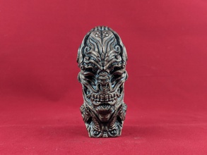 gigaoctets crépuscule zone crâne monstre buste scifi steampunk orné giger créature extraterrestre horreur futur art sculptures 3d print model - Mito3D