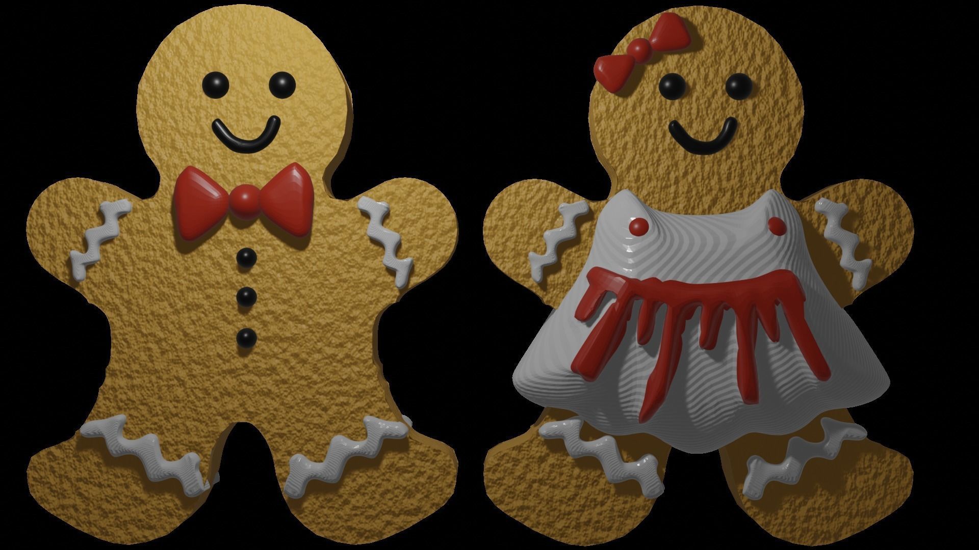 gingerbread 2 in1 3d printed model good christmas xmas celebration snowman birthday winter 2in1 discount ginger ice year biscuit bread bakery baked christma ball frosty print cute games toys 3D print model - Mito3D