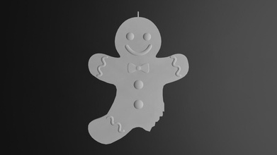 gingerbread man earring crunched jewelry earrings christmas printing cute art 3d print model - Mito3D