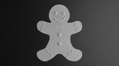 gingerbread man pendant jewelry necklace christmas cute art printing pendants 3d print model - Mito3D