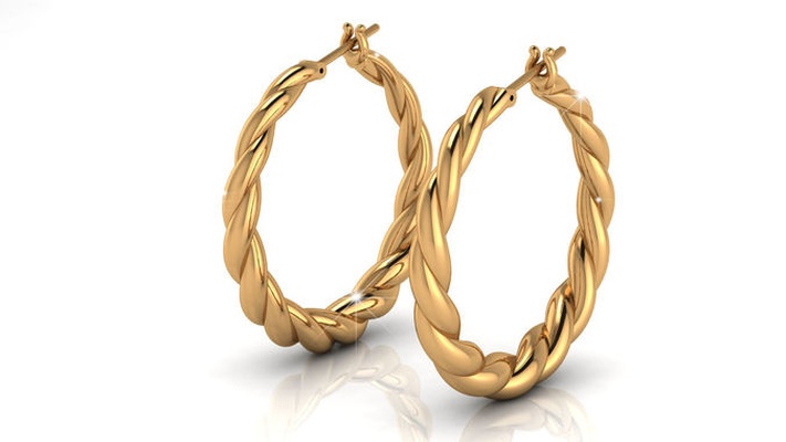 gipsy oro orecchini speciale amabile gioielleria cerchio orecchino 18k 14k 24k sposa moda bellezza nozze argento gioiello stampabile gemma unico 3d print model - Mito3D