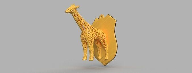 Giraffe voronoi Tier Zoo Safari Wandgemälde Haus Tableau chasse Dekor 3d print model - Mito3D