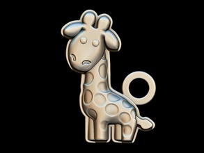 giraffe jewelry design furniture pendant key ring keyring pendants medallion relief face toy fun 3d print model - Mito3D