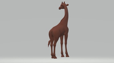 girafa animal natureza animais selvagens jovem safári fofa arte esculturas 3d print model - Mito3D