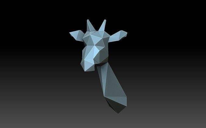 giraffa lowpoly poli poligonale origami animali arte sculture 3D print model - Mito3D