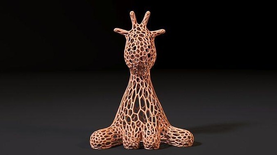 Giraffe Figur Dekoration Statuette Kunst Zuhause Haus Zahl Drahtmodell voronoi Dekor Lampe Draht 3d print model - Mito3D