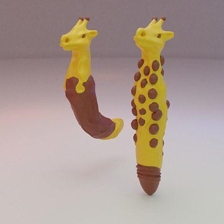 jirafa gracioso termina cola mordaza broma Arte esculturas 3d print model - Mito3D
