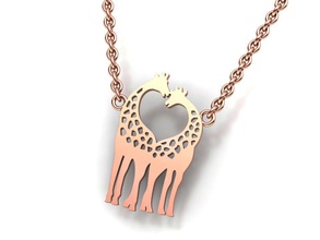 giraffe love pendant 3dprintable model n0260 3d jewelry printable engagement diamond ring brilliant sapphire silver safari hippopotamu gold animal heart rings 3d print model - Mito3D