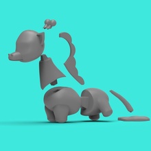jirafa pipí juguete divertido toon dibujos animados arte diseñador lindo sencillo bricolaje diy plastico juegos juguetes animal 3d print model - Mito3D