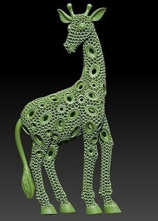 girafe pendentif animal animaux mammifère nature safari Afrique l'éléphant jouet zoo art dessin animé zèbre or argent africain faune lowpoly bijoux pendentifs 3d print model - Mito3D