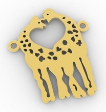 les girafes bijoux girafe la nature animal le zoo or 14k pendentifs 3d print model - Mito3D