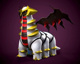 giratina pokémon pokemongo monocromático ilustração dragão figura fera fantasia ficcional criatura escultura armaduras jogos brinquedos 3d print model - Mito3D