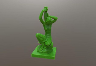 ragazza anfora - statua art donna di sesso femminile il busto marmo corpo ritratto stampabile greco vaso figura figurina inquadratura la galleria sculture 3d print model - Mito3D