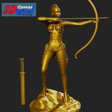 niña arquero bronce figura latón estatua escultura premio arte esculturas 3d print model - Mito3D