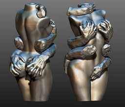 girl body candelabrum woman erotic sex man hands erotica kamasutra house decor 3d print model - Mito3D