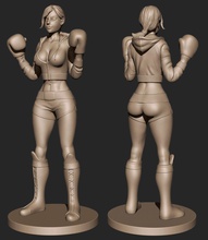 fille boxeur boîte impression imprimable femme sport statue figure 3d humain dessin animé art sculptures terrier 3d print model - Mito3D