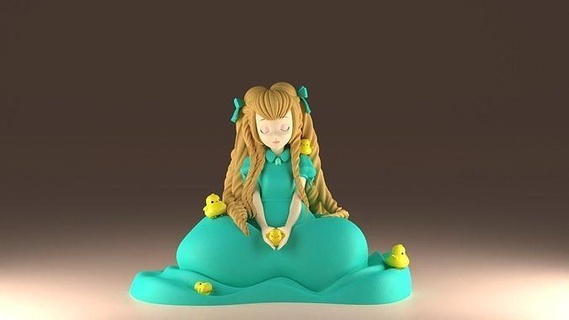 girl chicken character female toy games toys child bird doll 3d printer 3dprint model woman animals 3d print model - Mito3D