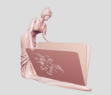 girl decoration plastic card holder people human body woman female working archive 3dprinting decor gift lady house room 3d print model - Mito3D