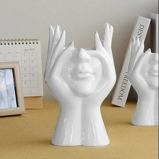 menina cara plantador estátua silicone mofo stl amar decoração casa fofa mínimo 3dmodel mito3d Yeggi stlfinder arte esculturas 3d print model - Mito3D