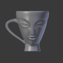 fille figuré tasse art jeune figure mug miniature caractère de l'homme la beauté corps femelle belle visage femme statue sculptures 3d print model - Mito3D
