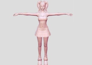 niña Julieta cuerpo personaje mujer juegos lindo esculpir zbrush hembra bailarín anatomía sexy sensual paño cabello pose humano figura estatua baile juguetes 3d print model - Mito3D