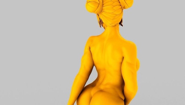 niña rodillas mujer apelación silueta hembra muchachas moda símbolo modelo caliente modelos actriz sensual pecho arte esculturas 3d print model - Mito3D