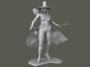 ragazza coltello lanciatore donna figura scultura carattere arte corpo eroe personaggio sculture 3d print model - Mito3D