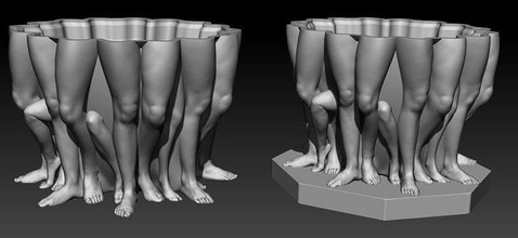 ragazza gambe fioriera hd versione astuccio guaina stampato donna casa arredamento 3d print model - Mito3D