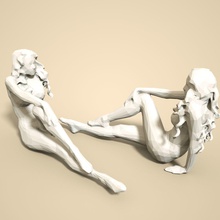 fille low poly sculpture art jeune femme la stylisé lowpoly faible à facettes dame femelle corps miniature statue de l'homme personne jolie facette sculptures 3d print model - Mito3D