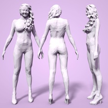 menina low poly escultura a arte garota mulher estilizado lowpoly de baixo poli facetada senhora feminino o corpo miniatura estátua humanos pessoa muito faceta esculturas 3d print model - Mito3D