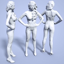 Mädchen low-poly-Skulptur Kunst Frau Skulptur stilisierte lowpoly poly facettiert lady weiblich Körper der Miniatur statue Mensch person ziemlich Facette durchsucht Replikate 3d print model - Mito3D
