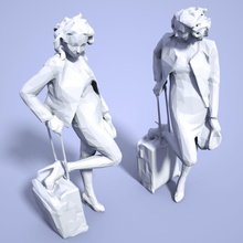 niña escuela politécnica escultura mujer arte estilizado lowpoly facetado dama hembra cuerpo miniatura estatua humano persona bonita faceta esculturas 3d print model - Mito3D