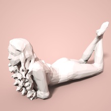 menina low poly escultura a arte garota mulher estilizado lowpoly poli facetada senhora feminino o corpo miniatura estátua humanos pessoa muito faceta varreduras réplicas verifica 3d print model - Mito3D