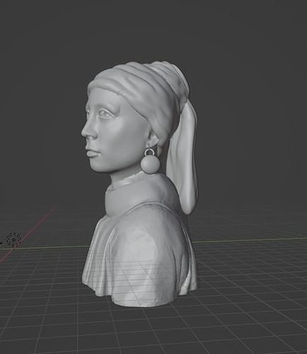 niña perla arete girlwithapearlearring pintura óleo holandés johannesvermeer vermeer cézanne pintor matisse rembrandt Gogh frida Edgar Degas Salvador Dalí caravaggio miguel ángel picasso Arte esculturas 3D print model - Mito3D