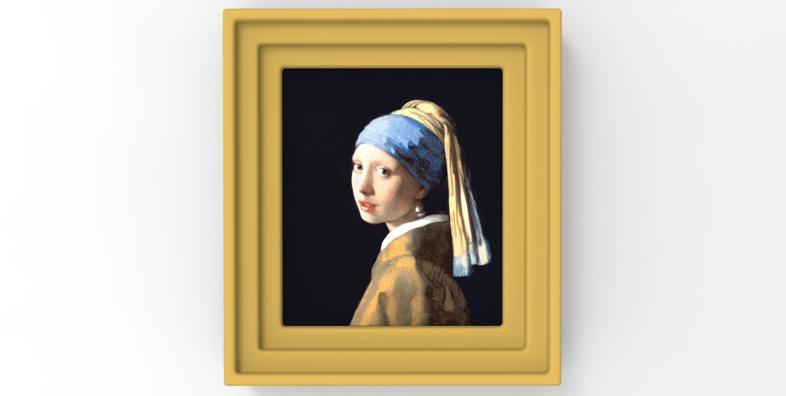 niña perla arete pintura by vermeer 3d impresión johannes leonardo vinci arte museo amor artístico pintar cepillo angelo miguel réplica imprimible color escaneos réplicas 3D print model - Mito3D