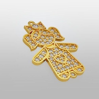 niña colgante pendiente oro niñacolgante pulsera plata imprimible gemas cnc joyería diseño diamante joya esposas 3d print model - Mito3D