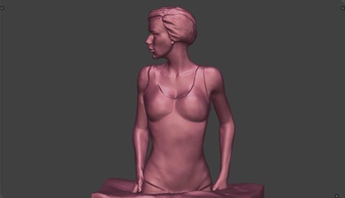 girl pool art decoration sculpture female body swimmimg statue sculptures 3d print model - Mito3D
