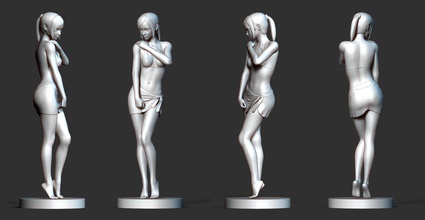 timide fille figure art femme anatomie corps 3dprint statue sculpture sculptures miniatures figurines 3d print model - Mito3D