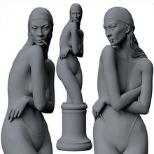 fille torse femme statue personnage corps femelle sculpture mannequin Humain anatomie figure décor art argent or résine miniature sculptures 3d print model - Mito3D