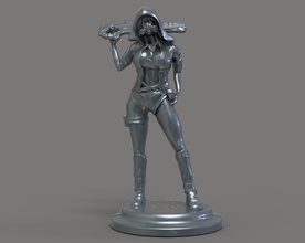 fille vs pandémie covid19 femmes corps belle calcul sculpture statue 2020 futuriste sci fiction art sculptures 3d print model - Mito3D