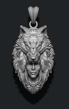 girl wolf pendant jewelry gold silver men high poly mesh necklace wolfhead werewolf husky howl angry roaring wild animal boy native indian pendants 3d print model - Mito3D