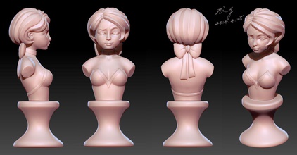girl art print woman head 3d people cute sculptures 3d print model - Mito3D