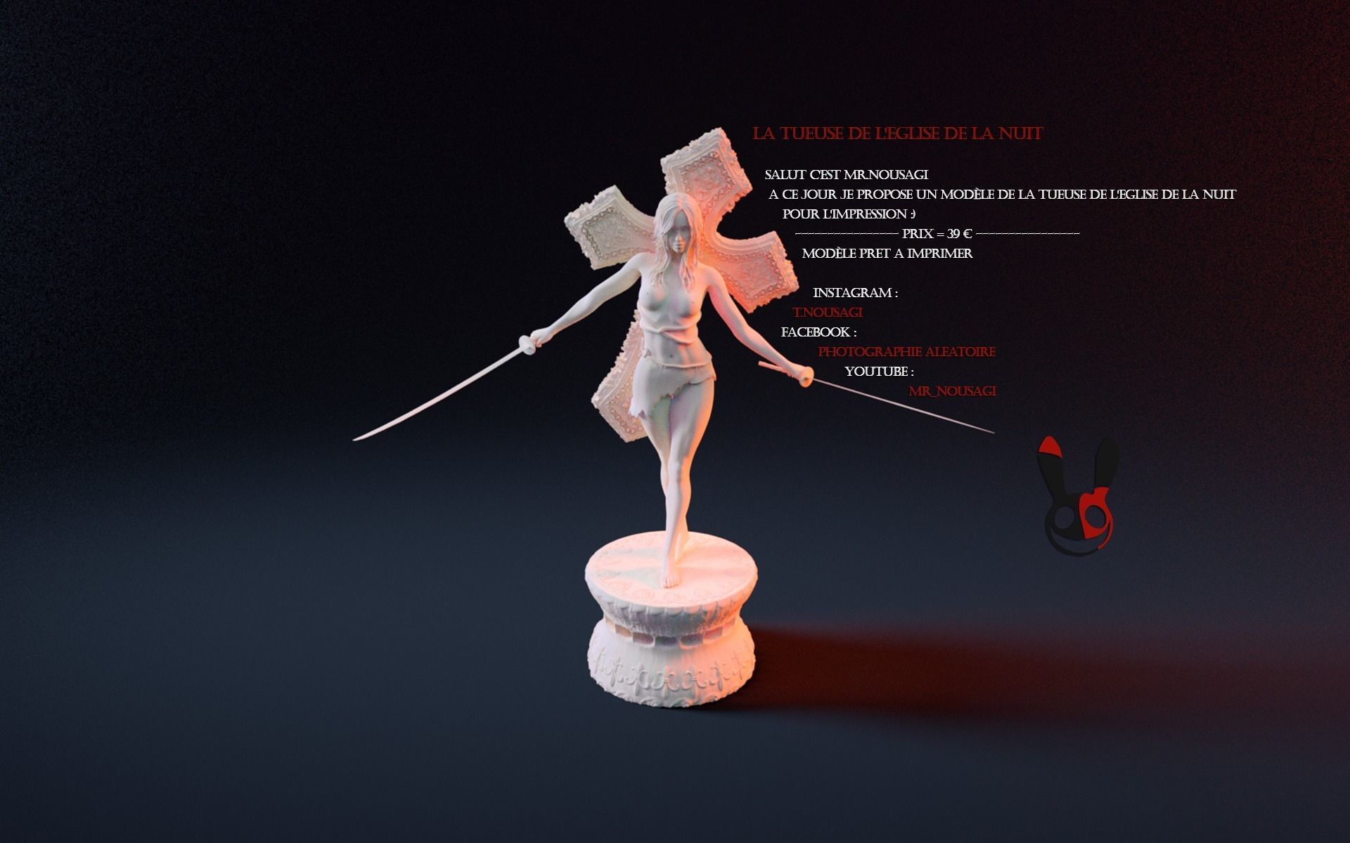 girls statue of woman holding sword sexy fantasy female girl figurines character hair art sculptures lifestyle face 3D print model - Mito3D
