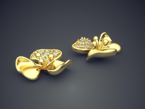femminile flower shape orecchini diamanti oro gioiello gioielleria squillare anelli nozze fidanzamento diamante brillante cad gemma platino stampabile argento design 3d print model - Mito3D