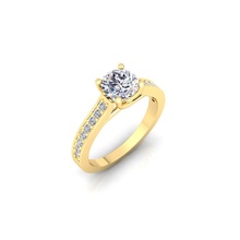 gj 53 anneaux solitaire sterling imprimable diamant bague platine brillant mariage engagement bijou bijoux argent blanc or chrome 3d print model - Mito3D