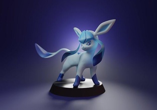 glaceon - cute 3d printable shiny pokemon eevee collectible eeveelution pikachu pokeball game anime tabletop fun sculpture statue games toys 3d print model - Mito3D