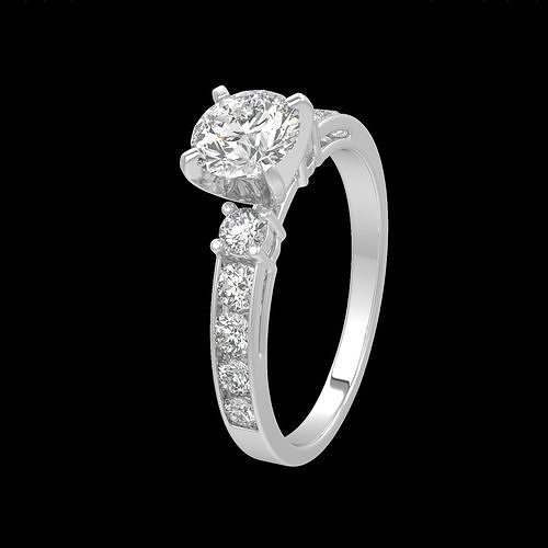 glam Solitär Ring Sterling druckbar Schmuck Engagement Mode Schönheit 3D print model - Mito3D